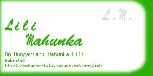 lili mahunka business card